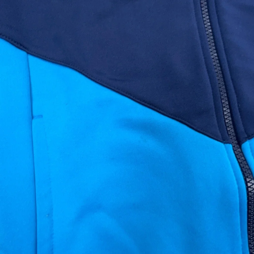Nike Jacket Boys Small Blue Sweatshirt Track Suit Coat Warm Up Swoosh Youth Kids